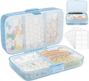 FYY Weekly Pill Organizer with Etiketler,8 Karşılaştırmalar Seyahat Günlük Pill Case Airtight Moistureproof Büyük Pill Box to Hold Vitamins, Fish Oil, Supplements,Cotton Swab ve Bandages-Blue