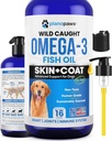 Omega 3 Köpekler için Balık Yağı - Köpekler için Salmon yağından Daha İyi - Köpek Balık Yağı Tamamı - Shedding & Itching - Ortaklar, Beyin, Kalp Sağlığı- Köpekleri ve Önlü Yaz - Balık Yağı Sıvı Sıvı