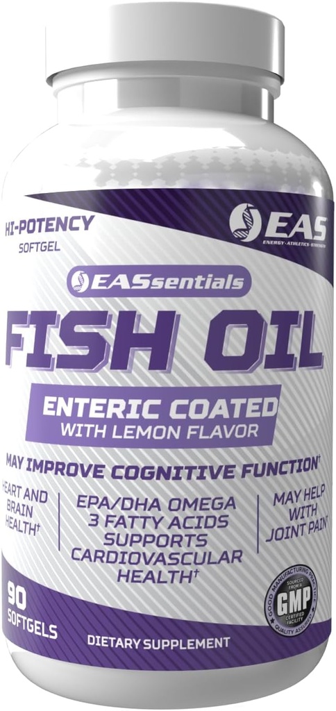 Deneysel ve Uygulamalı Bilimler Yüksek Potency Fish Oil | EPA + DHA Omega-3s Fatty Acids for Heart & Brain Health | Gluten Free, Non GMO | Lemon Flavor | 90 Softgels