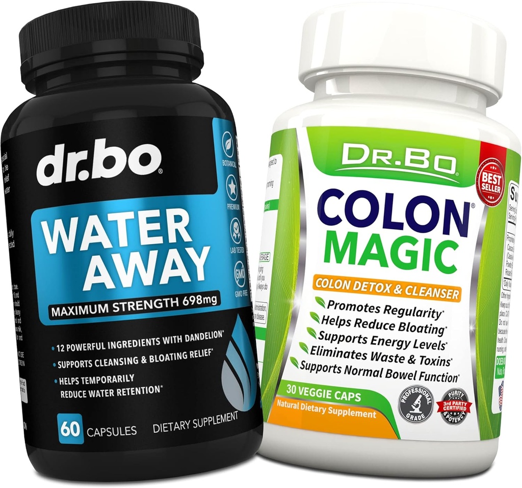 Water Pills Diuretics for Water Retention - Colon Cleanse Detox for Intestinal Cleansing - Away Pills Herbal Diuretic Supplements - Daily Constipation Relief Gut, Belly, Stomach Flush