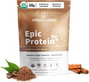 Sprout Living Epic Protein, Plant Based protein & Superfoods Toz, Chocolate Maca Toz | 20 Grams Organik Protein Toz, Vegan, Süt, Non-GMO, Gluten Free, Low Sugar (1 Pound, 12 Hizmet)