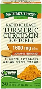 Nature's Truth, Turmeric 1600 mg Black Pepper Extract, 60 Softgels