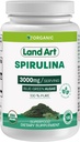 Γήινη τέχνη Πιστοποιημένη Βιολογική Spirulina - 180 κάψουλες - Superfood- πλούσια σε ορυκτά, βιταμίνες και πρωτεΐνες - Vegan