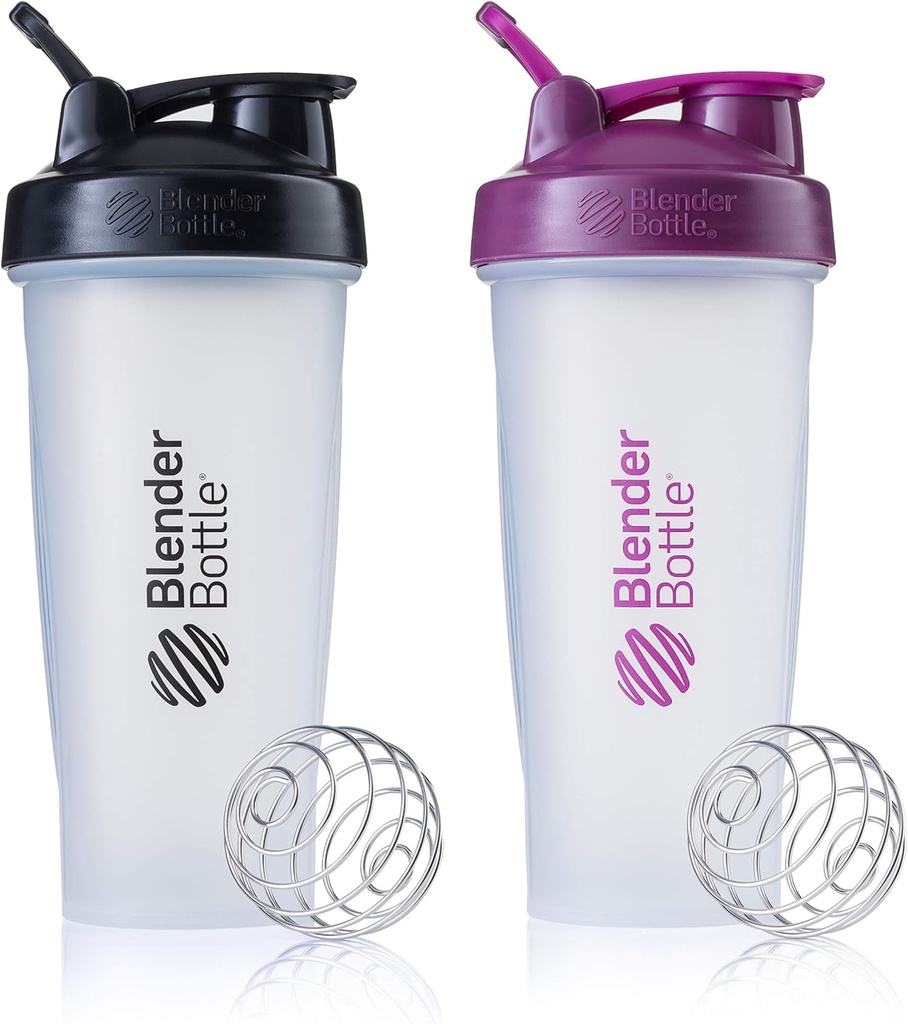 BlenderBottle Classic Shaker Şişe Protein Shakes ve Pre Workout için mükemmel, 28-Ounce (2 Pack), Renkler Vary Olabilir