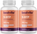BESTVITE 5-HTP 100 mg (240 Capsules) (120 x 2) - No Stearates - No Flow Agents - Non GMO - Gluten Free