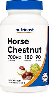 Nutricost Horse Chestnut Extract Capsules 700 MG Per Servis, 180 Capsules, 90 Hizmet - Non-GMO, Vegan