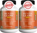 Reviva Glow Max - Saç, Skin & Nails Support Supplement | Biotin, Kalsiyum, Magnezyum, Folate & Herbal Mix | Premium Formula | 120 Capsules, Vegan & Gluten-Free Free