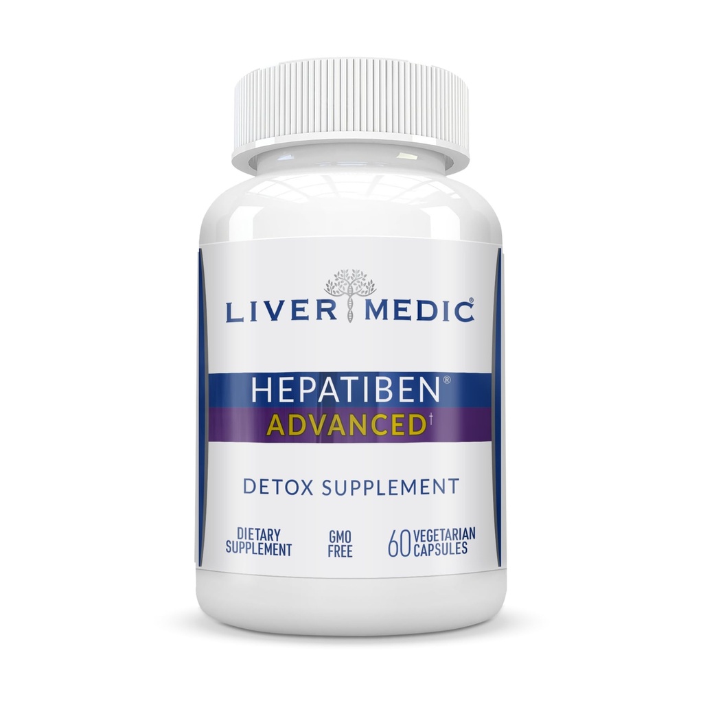 Hepatiben Liver Detox Cleanse, Non-GMO, w/Digestive Onarım. Doğal Liver Supplement w/Milk Butle, Silybin, NAC, Choline, Turmeric, Berberine, L-Glutathione 60CT