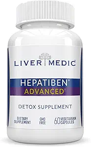 Hepatiben Liver Detox Cleanse, Non-GMO, w/Digestive Onarım. Doğal Liver Supplement w/Milk Butle, Silybin, NAC, Choline, Turmeric, Berberine, L-Glutathione 60CT