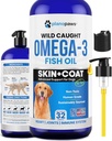 Omega 3 Köpekler için Balık Yağı - Salmon Oil'den Daha İyi - Köpek Balık Yağı Ölmüş Shedding & Itching - Ortaklar, Beyin ve Kalp Sağlığı - Cilt ve Öner - Sıvı Balık Yağı