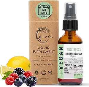 Organik ZINC Boost Mist 40 mg (Extra Strength) - Sugar Free with Vit C and Elderberry Ekstraksiyon - Çocuklar ve Yetişkinler için Vegan Sıvı Kombinasyon - Easy Abors - Non-GMO - (60 ml) 60 Days Supply