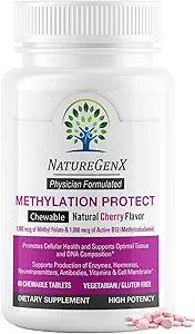 Medeniyet Koruma - MTHFR Destek Tamamı için Metrik B12, Natural Cherry Methf, Gluten-Free (60 Tablet)