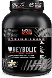 GNC AMP Ουροβολική κλινικά αποδεδειγμένη πρωτεΐνη σκόνη, 40g πρωτεΐνη ορού γάλακτος, BCAA, λεουκίνη, αυξάνει τη μυϊκή δύναμη, οικοδόμηση μυών, 3ο μέρος δοκιμαστεί, χωρίς γλουτένη, κλασική βανίλια, 33 υπηρεσίες