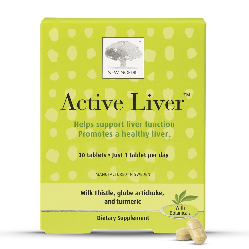 NEW NORDIC Active Liver 30-Day Supply, Daily Liver Supplement, Milk Thistle, Artichoke & Turmeric, 30 Tablet ( 1)