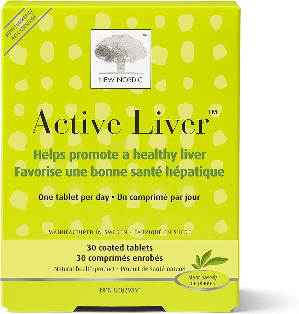 NEW NORDIC Active Liver 30-Day Supply, Daily Liver Supplement, Milk Thistle, Artichoke & Turmeric, 30 Tablet ( 1)