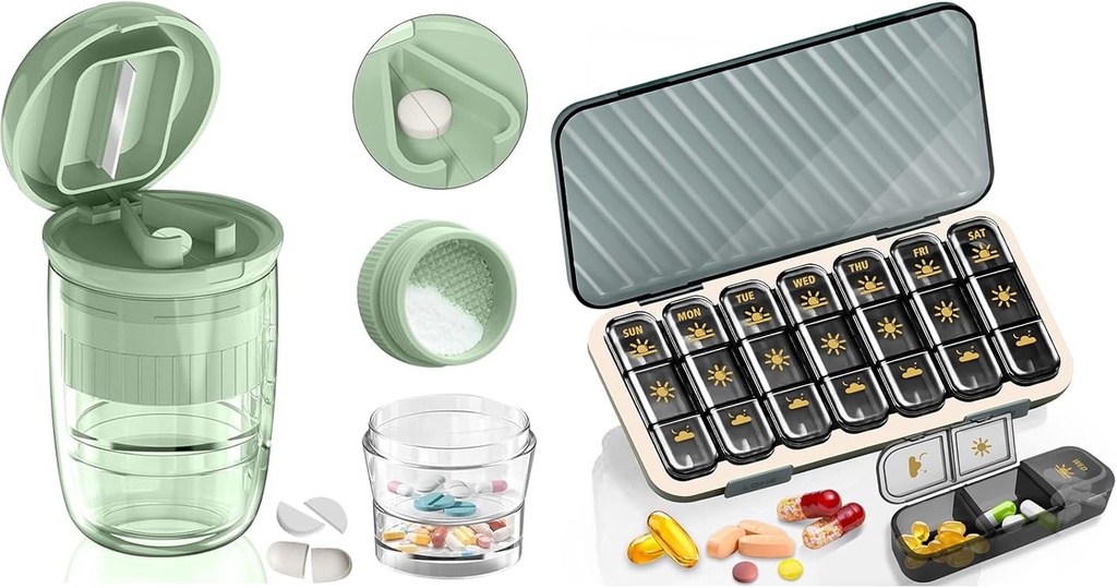 Pill Organizer 3 Times A Day - GloDeals Weekly Pill Organizer 3 Times A Day, Büyük Pill Box 7 Day Medicine Organizer Pill Case, Pill Konteynerleri, Daily Pill Box 3 Times A Day, for Vitamin, White