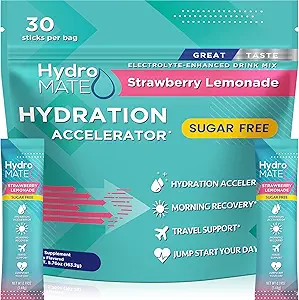 Elektrolyte Toz Sugar-Free Hydration Packets Strawberry Lemonade HydroMATE 30 Sticks