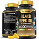 Black Seed Oil Capsules Supplement - 4in1 Formula - Vitamin C, Vitamin E - Digestive Health, Immune Support - Nutrient - 150 Softgel Capsules