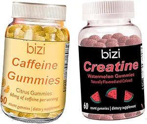 Bizi Super Workout Bundle, Creatine and Caffeine Gummies for Energy and Recovery