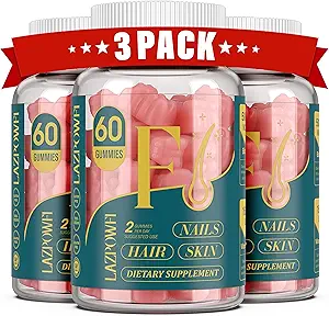 Biotin Gummies - Erkekler ve Kadınlar için Hair Skin ve Nails Vitaminleri, Vegan B7, Saç Büyümesi ve Güçlü Nails,90 Day Supply-Raspberry-3 Pack