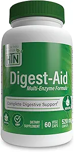 Digest-Aid | Full Digestive Enzyme Formula with Pre and Probiyotik | Digestion & Nutrient Abxia Support | Fast Acting Discomfort Relief | Non-GMO | by Health Thru Beslenme (160 of 60)