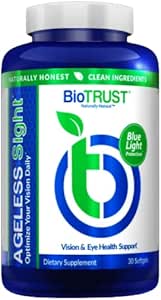 BioTRUST Ageless Sight, Blue Light Protection, Optimal Eye Health, Visual Performance ve Brain Health, Support for Digital Eye Strain, Non-GMO, Gluten-Free, 30 Soft jels