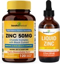 SANDHUHERBALS 50 mg Capsules Sche with Liquid Çinko Drops | Supports Immune & Skin Health
