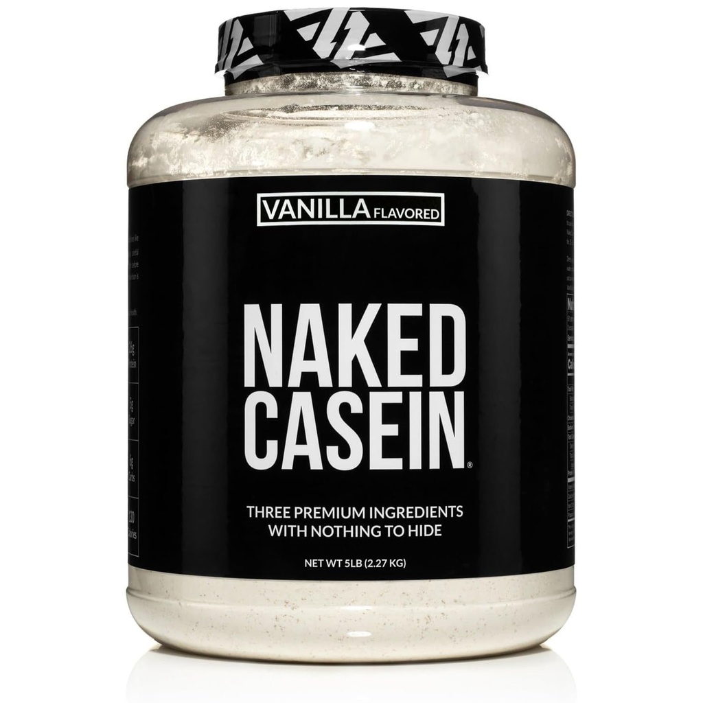 NAKED Casein - Vanilla Micellar Casein proteini - 5 Pound Bulk, GMO-Free, Gluten-Free, Soy-Free, Preservative-Free - Stimulate Kas Büyüme - Geliştirilmiş Kurtarma - 61 Hizmet