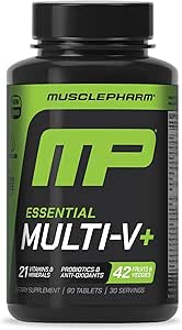 Kas Pharm Essentials Multi-V+, The Athlete's Multi-Vitamin, Geliştirilmiş Enerji, Performans ve Immune Health, Daily Multivitamin for Men & Women with Minerals Plus Probiyotiks, 90 Tablet, 30 Hizmet