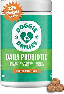 Doggie Dailies Probiyotiks for Dogs - Advanced Dog Probiyotiks with Prebiyotiks - Discovers Digestive Health - Supports Immune System and General Health (Pumpkin) 225 Yumuşak Chews