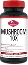 Olympian Labs 10X Mushroom Supplement Κάψουλες - Πλήρης Φόρμουλα Υποστήριξη ανοσοποιητικού συστήματος, Αντιοξειδωτικό, Εγκεφαλική Υγεία - 60 Κάψουλες (30 Σερβιέτες)