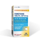 Glenmark Maksimum Güçlü Famotidine Tabletleri, 20 mg, Kalpburn Yardımı için asit tayini, 100 Kont