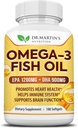 Omega 3 Fish Oil 3750 mg Triple Strength | EPA 1200 mg + DHA 900 mg Fatty Asits | Fish Oil Omega 3 Supplement | Sağlıklı Kalp, Immune System, Eyes, Skin & Brain Function | 180 Burpless Softgels