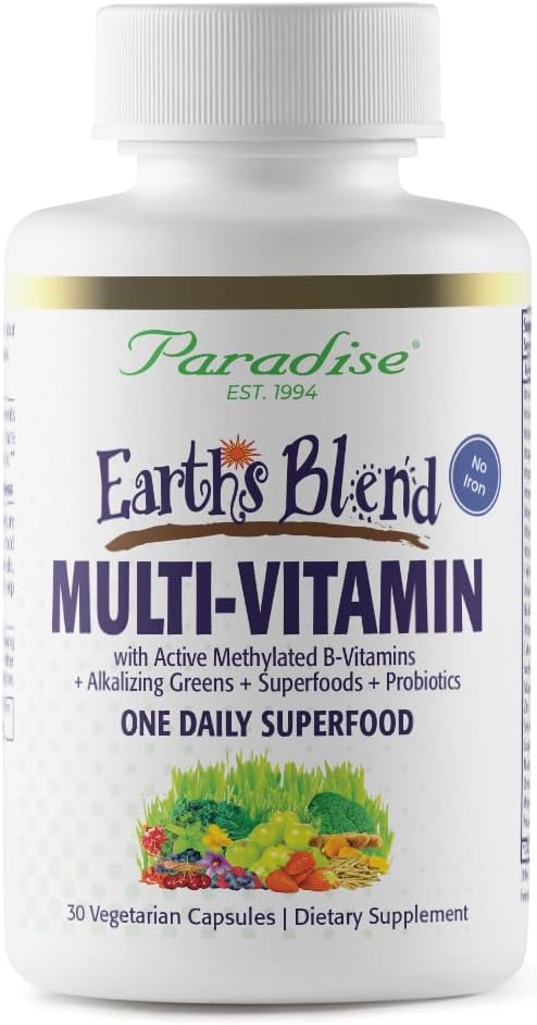 Cennet Herbs Dünya'nın Erkekler için Günlük Multivitamin Bir Kez, Demir, 48 Organik Superfoods, Probiyotikler, Antioksis, Vitaminler A, B12, C, D, K2, 30 Count