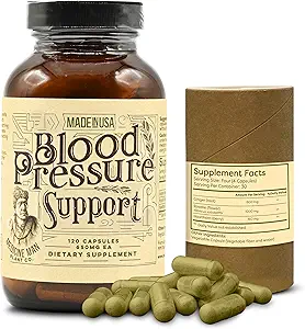 Tıp Man Plant Co. Blood Printing Support 120 Capsules - Natural Herbal Pills with Hawthorn, Rosella Hibiscus, and Ginger - Organic and Herbal Supplement Supplement