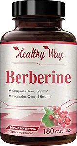 High Strength Berberine Supplement 500 mg - Daily Potent Berberine 500 mg Antioksi Quercetin Supplement for Heart Aging and Vitality Support - Vegan Friendly & Made in the USA (180 Hizmet)