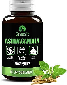 Grassit Ashwagandha Supplement 500 mg/120 Capsules Best Naturals Ashwagandha Capsule for Overall Well Being