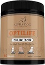 OptiLife Dog Multivitamin Powder - Adult Dog Multivitamin with Probiotics, Allergy Support, Joint support, Skin & Coat Support - Βιταμίνες σκύλου και συμπληρώματα - Πολυβιταμίνη για σκύλους (60 Services)