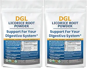 DGL Licorice Supplement: Supports Digestive Health, Gut Lining Support, DGL Toz for Wellness, Licorice Root Extract Toz, 140 Servisler (2-Pack)