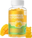90 CT Μαγνήσιο Γλυκινικό Gummies 1000mg - Συμπλήρωμα μαγνησίου χωρίς ζάχαρη με βιταμίνη D, B6, CoQ10 για υποστήριξη ηρεμίας & ύπνου - 90 Mango Pineapple Gummies