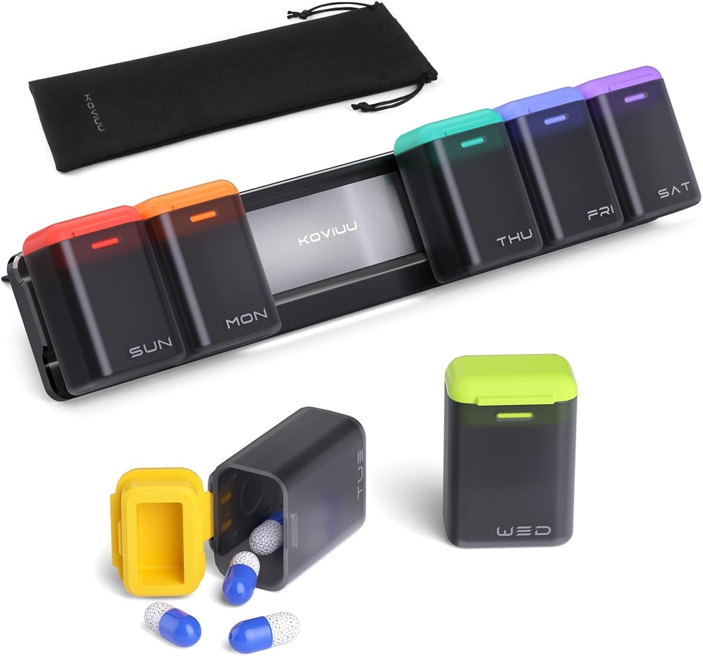 Haftalık Pill Organizer 3 Times a Day (Black) and Weekly Pill Organizer 1 Time a Day(Black)