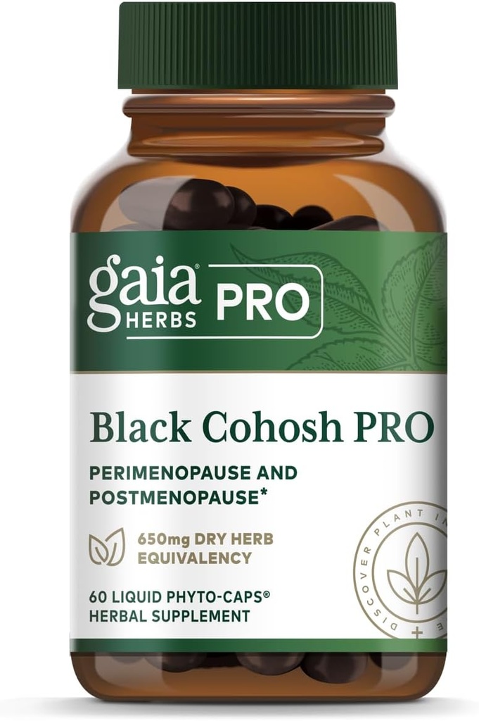 GAIA HERBS PRO Black Cohosh PRO - Sağlıklı Perimenopause & Post Menopause Support Supplement* - Women's Health Supplement with Black Cohosh Root - Vegan - 60 Sıvı Phyto-Caps (60 Hizmet)