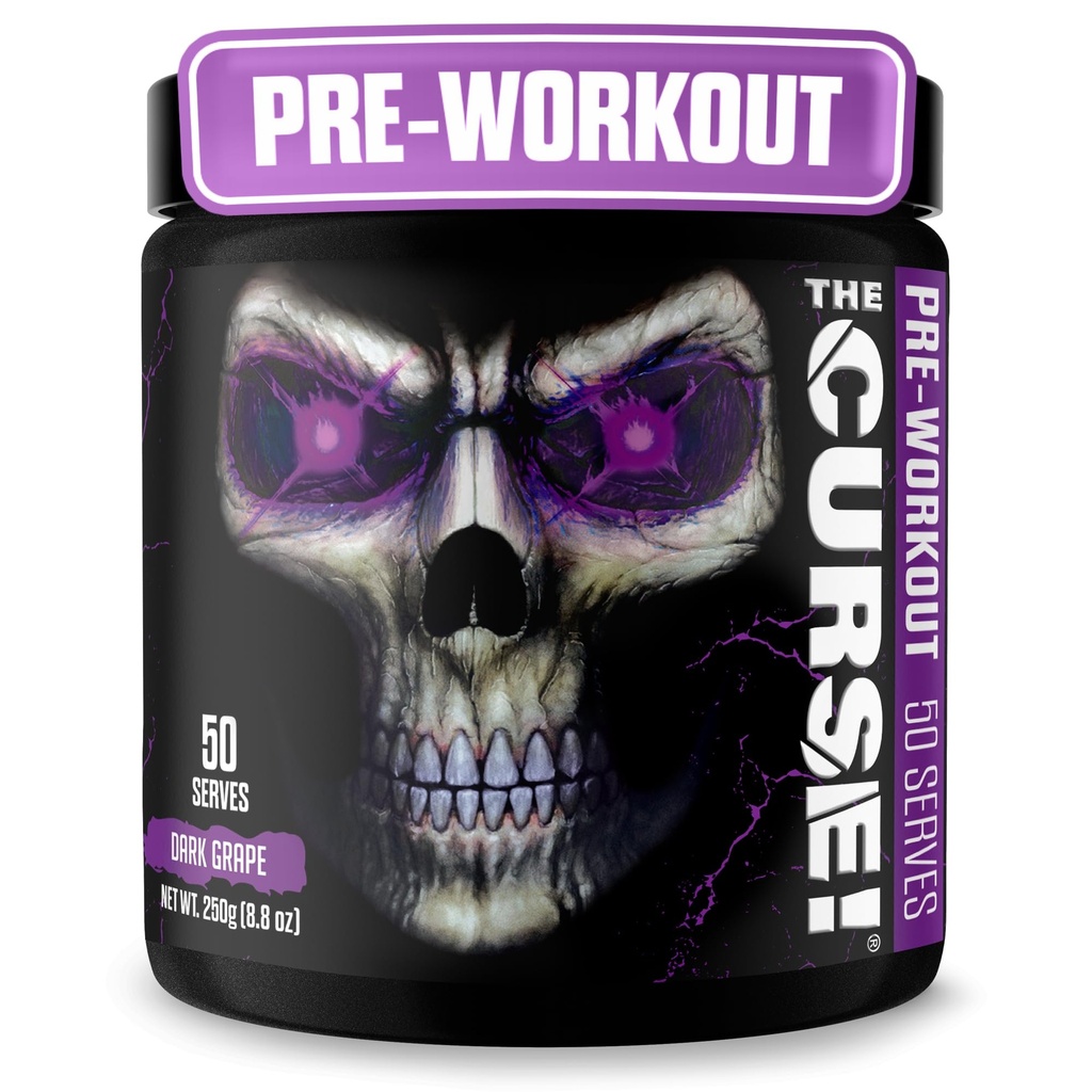 JNX SPORTS The Curse! Erkekler ve Kadınlar için Toz, Caffeine, Beta-Alanine, Kretine, L-Citrulline, 50 Hizmet, Dark Grape Flavor – Enerji, Güçlü ve Odaklı