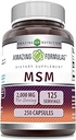 Amazing Formulas MSM (Methylsulfonylmethane) Supplement | 2000 Mg Per Serving | Capsules | Non-GMO | Gluten Free | Made in USA (1 Pack, 250 Count)