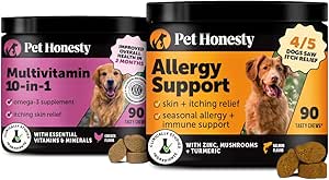 1 Multivitamin + Alerji Desteği Yumuşak Chew Supplement Sche - Skin & Seasonen Allergies - Köpekler için Yardım - Ortak, Digestive, Heart, Skin, Coat & Immune Support Vitamin