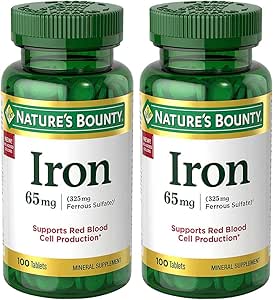 Iron 65 mg (325 mg Ferrous Sulfate), 2 Şişeler (100 Kont)
