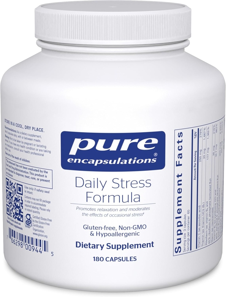 Pure Encapsulations Daily Stress Formula | Promotes Relaxation and Moderates The Effects of Occasional Stress*| 180 Capsules