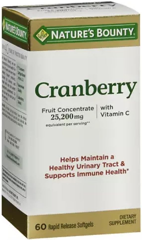 Nature's Bounty Cranberry Dietary Supplement 60 Soft Gels (Pack of 4)