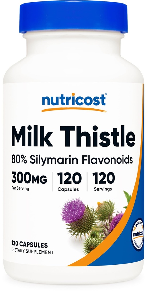 Nutricost Süt Butle Capsules 300 mg, 120 Capsules (8% Silymarin) - Gluten-Free & Non-GMO