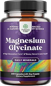 Yüksek Aborpsiyon Magnezyum Glycinate Capsules - 500 mg Magnezyum Glycinate Per Calming Sleep Plus Kas Bone & Nerve Support - Chelated 500 mg sertifikalı 240 Kont